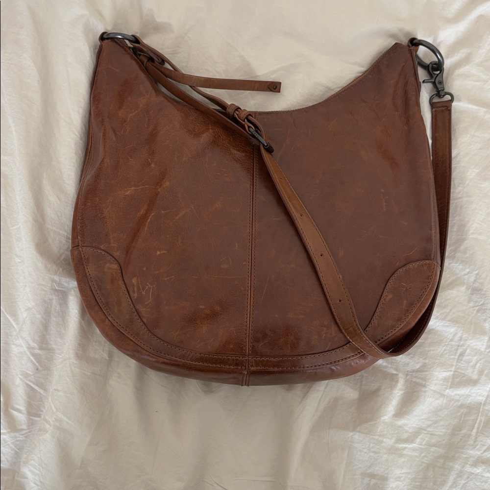 Frye Brown Leather Hobo Bag